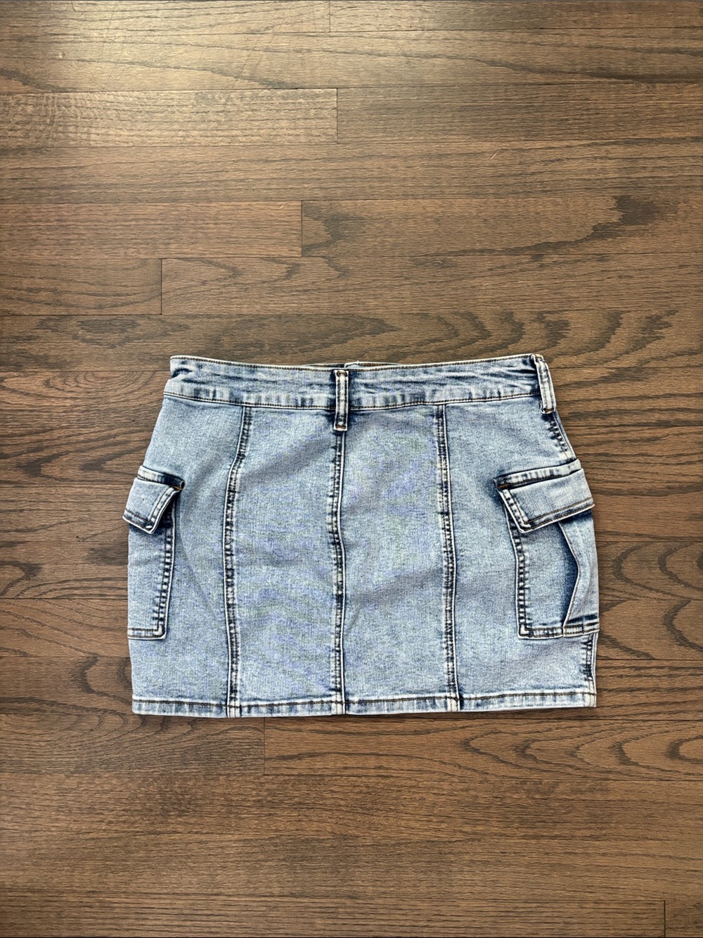 Sincerely Jules Light Blue Denim Cargo Mini Skirt - Picture 9 of 12